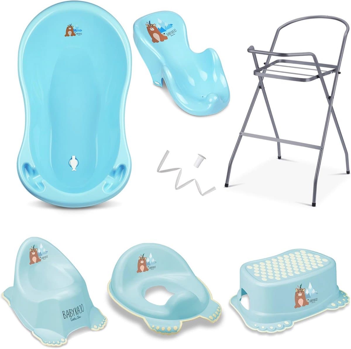 Babybadkuip met frame en accessoires voor een optimale badervaring
