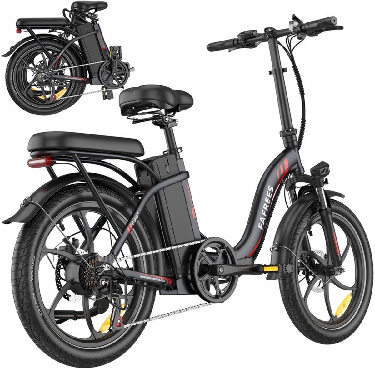 Fafrees F20+ Opvouwbare E-Bike-25km/h- 20Ah Accu- 250W Motor- 7 Versnellingen Shimano-20x3.0 Dikke Banden