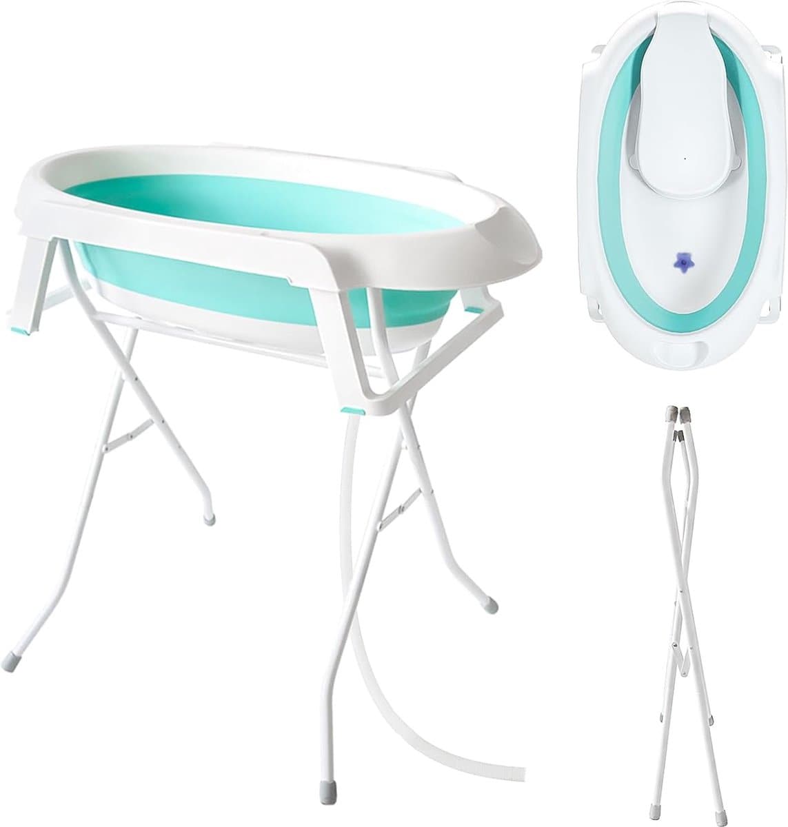 Goodivery ® Opvouwbare Babybadkuip met Staander en Inzetstuk voor Comfortabel Baden