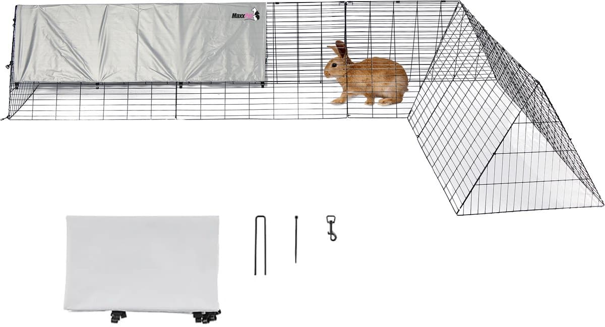 MaxxPet Konijnenhok - Konijnenren met Zonnescherm 300x200x65cm