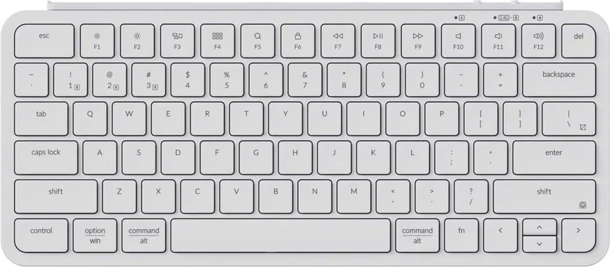 Keychron B1 Pro Ultra-Slim toetsenbord wit - B1P-K8 - Bedraad, Bluetooth, Radio(RF)