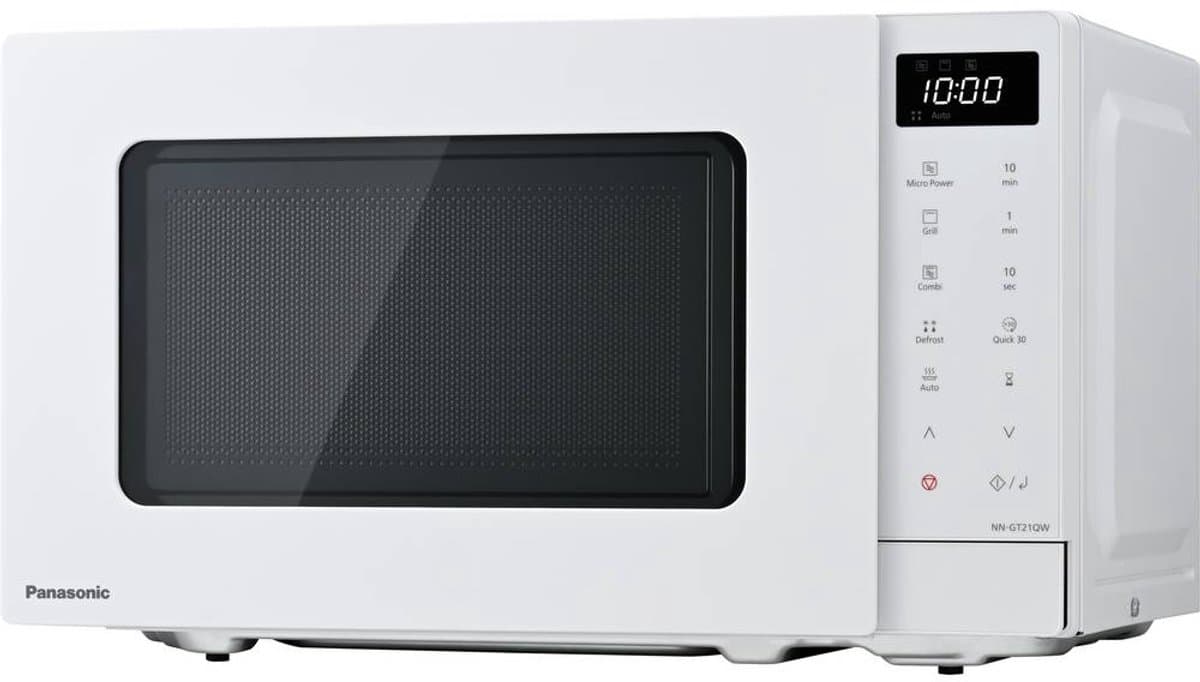 Panasonic NN-GT21QWEPG Magnetron met Grill – 20L – 800W – 1000W Grill – 12 Automatische Programma’s – LC Display – Wit