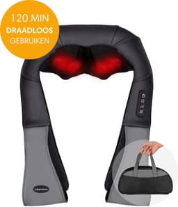 Productfoto van Lifeproducts Shiatsu Massagekussen Draadloos - Met Carrybag