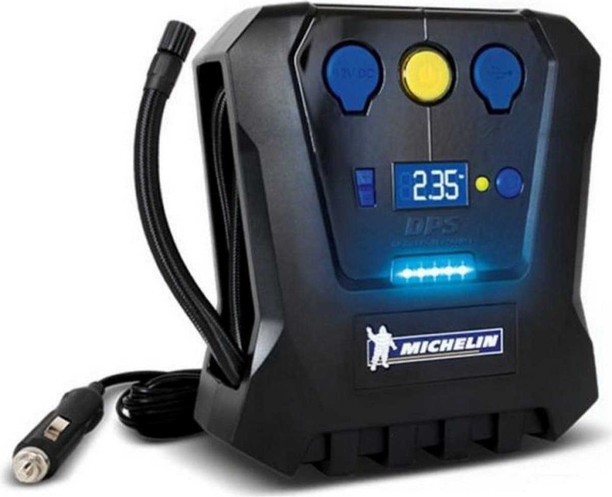 Michelin 12V Bandenpomp - Instelbare druk, USB-poort