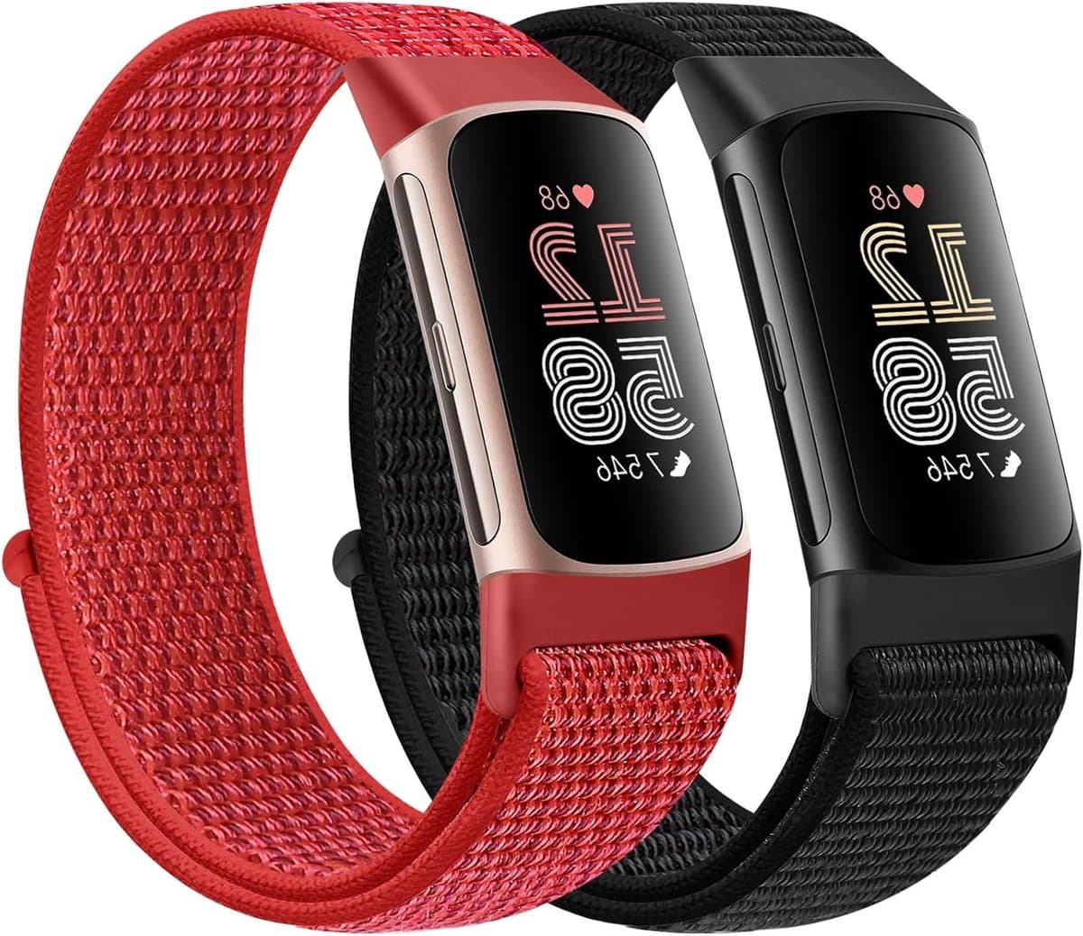 Verstelbare Nylon Sportband voor Fitbit Charge 5 - Ademend en Zacht Vervangingsband voor Fitness Tracker voor Dames en Heren