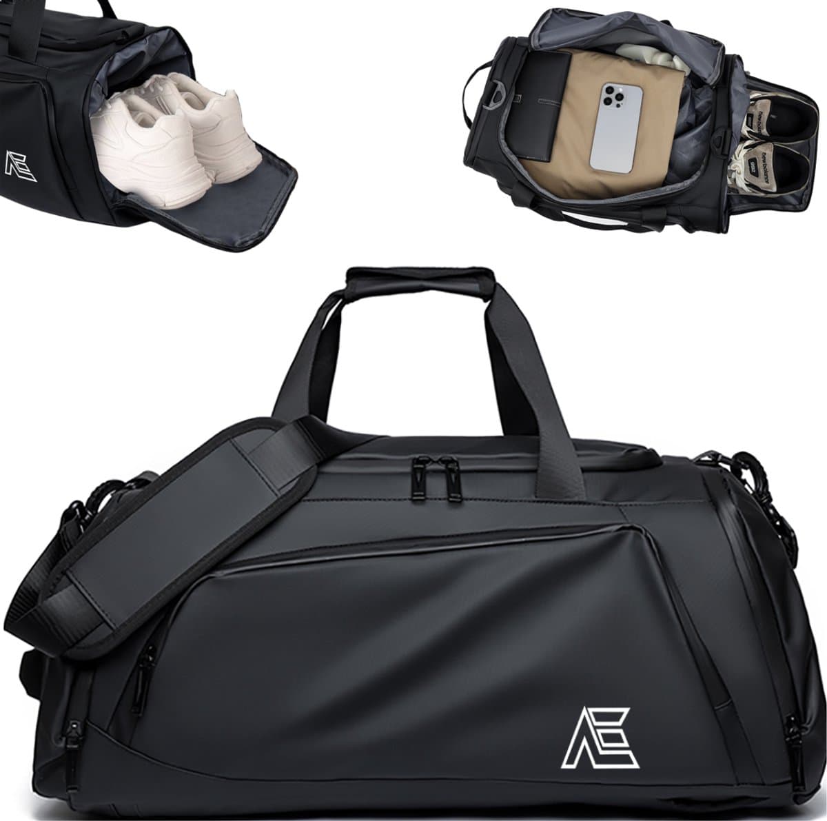 Aramae® - Sporttas Heren - Sporttas - Met Schoenenvak & Waterdicht Vak - Reistas - Weekendtas Heren
