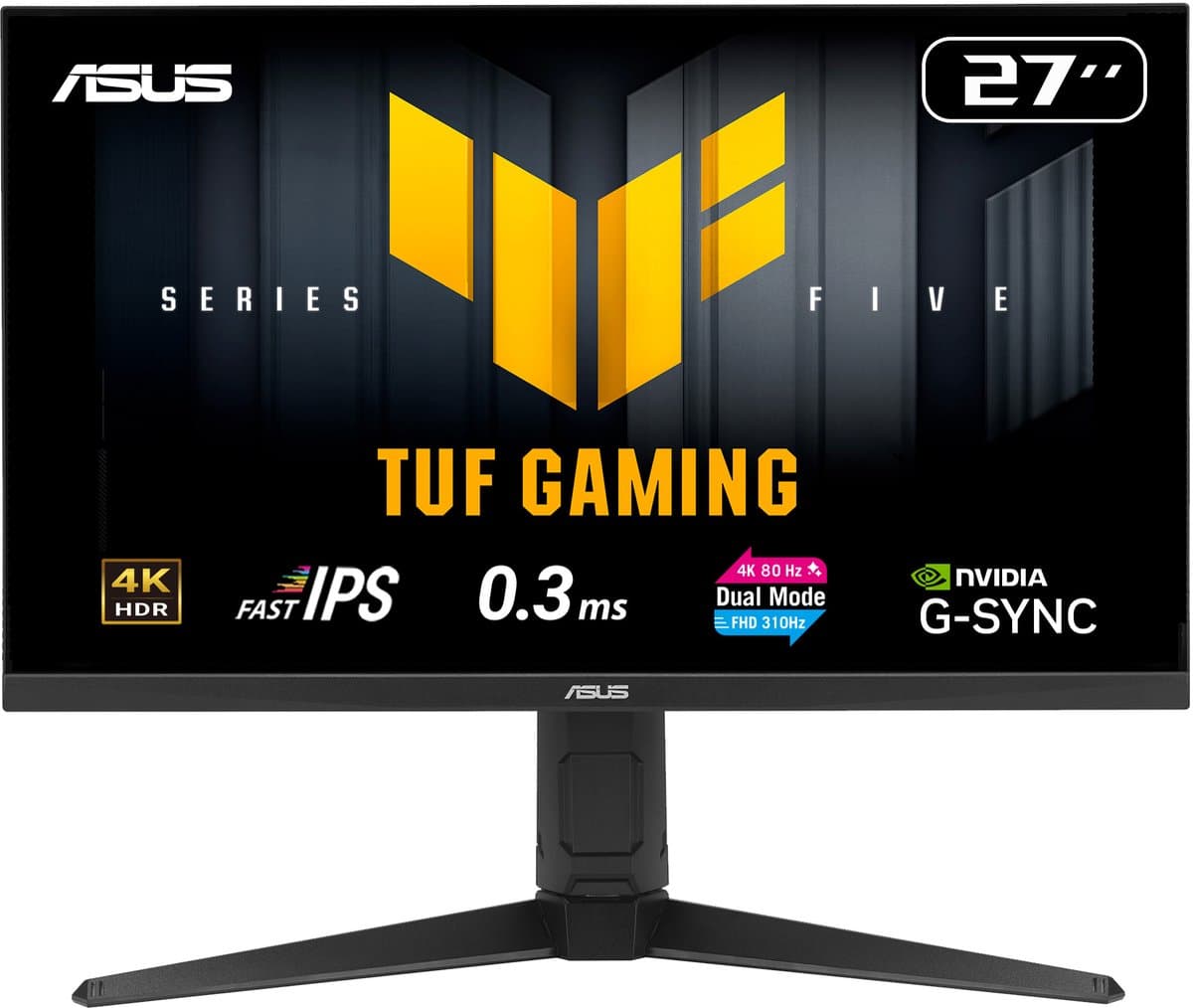 ASUS TUF Gaming VG27UQEL5A - 4K UHD Gaming Monitor - 4K 80Hz, FHD 310Hz Dual Mode - Stereo Speakers - 1ms - 27 inch