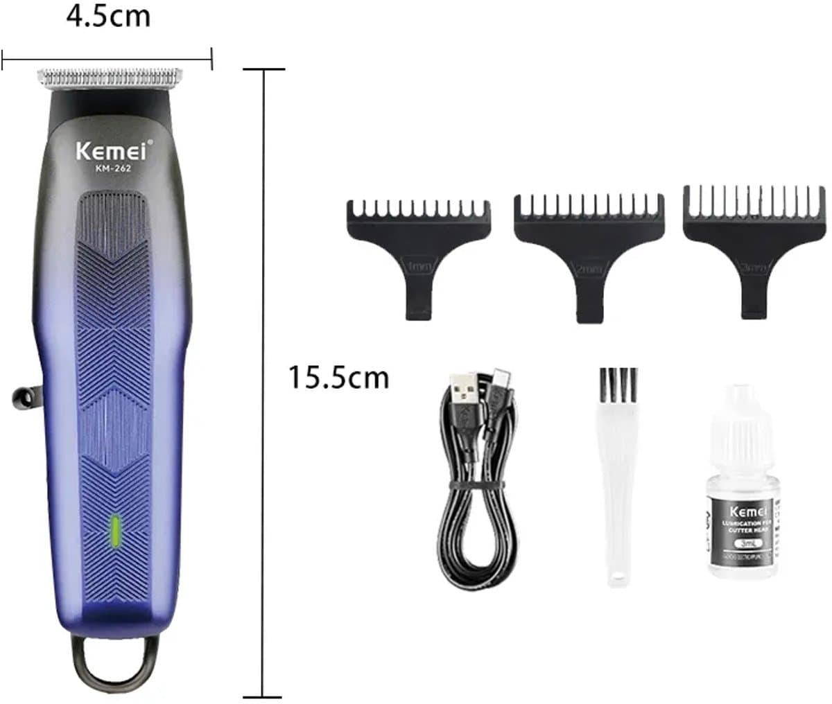 Kemei Tondeuse - KM 262 - Draadloze Tondeuse - Professionele tondeuse - Haren Millimeteren - Contouren - Haren Scheren - Kapper Tondeuse - Kapper Kwaliteit - Baard Trimmer - Haar Trimmer - Beard and Hair Trimmer