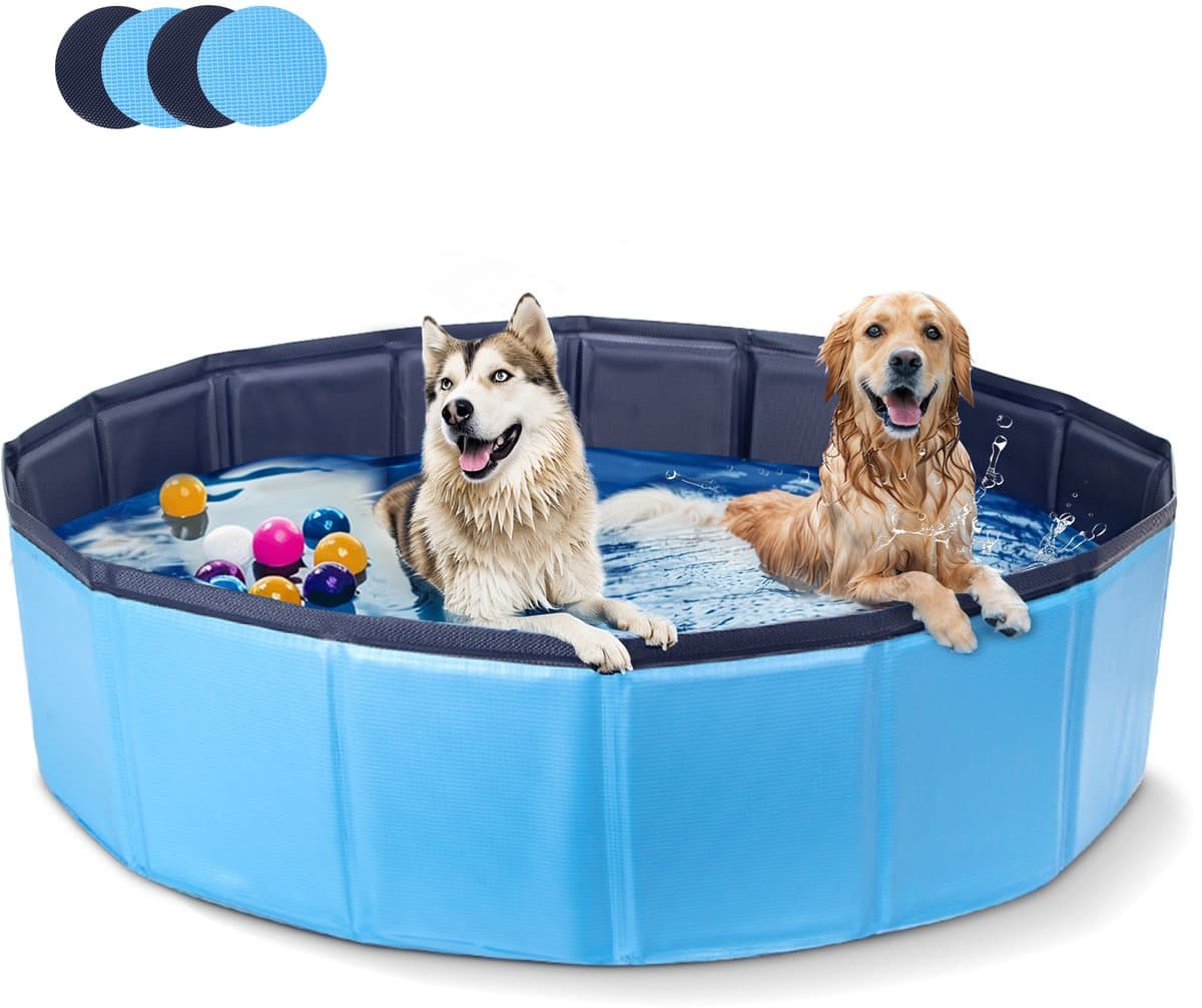 Nobleza Hondenzwembad - Zwembad Hond - Ø180x30cm - Honden Zwembad - Zwembadje voor huisdieren - opvouwbaar - Verkoeling voor honden - Honden Speelgoed - Blauw
