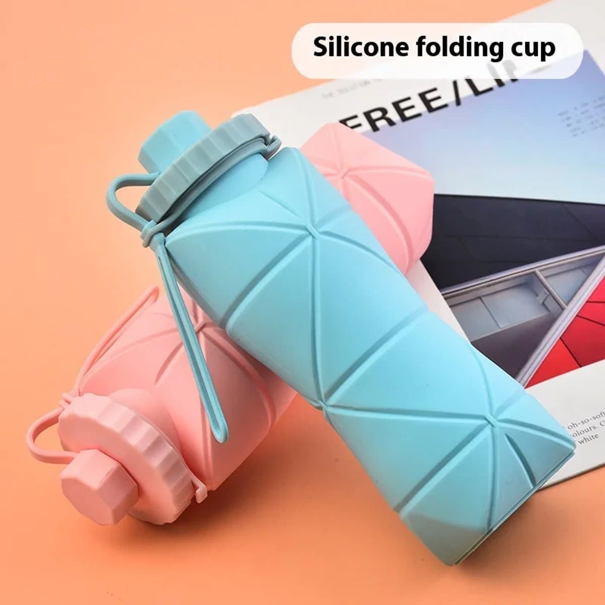 Opvouwbare Siliconen Waterflessen – Topkeuzes voor Reizen & Sport - Lekt NIET!(blauw)