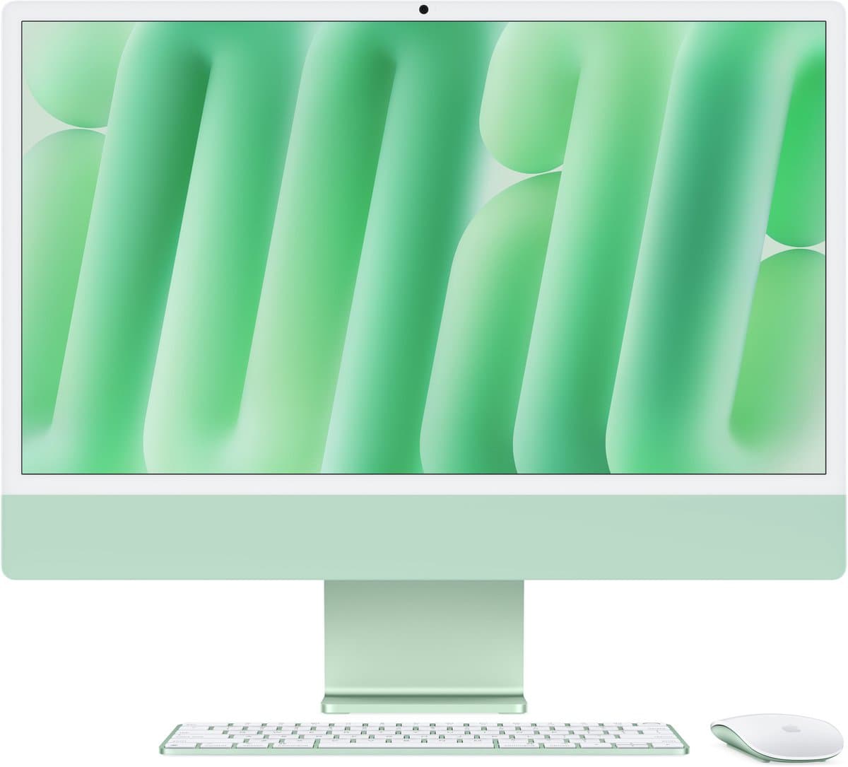 Apple iMac 2024 Groen - M4 10 core CPU, 10 core GPU, 24GB RAM, 512GB SSD, Qwerty , Groen