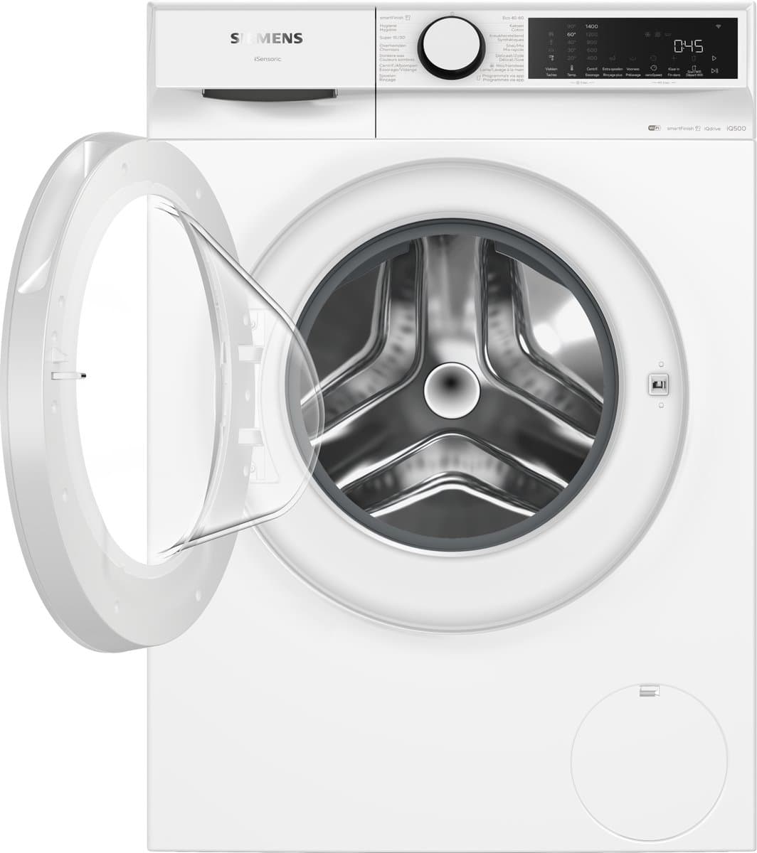 Siemens WG34J200FG - iQ500 - Wasmachine – 8 kg – 1400 rpm – Energieklasse A - smartFinish: vermindert kreukels tot 50% - Home Connect - NL/FR Display -SpeedPack L – Versnel programma's - afbeelding 1