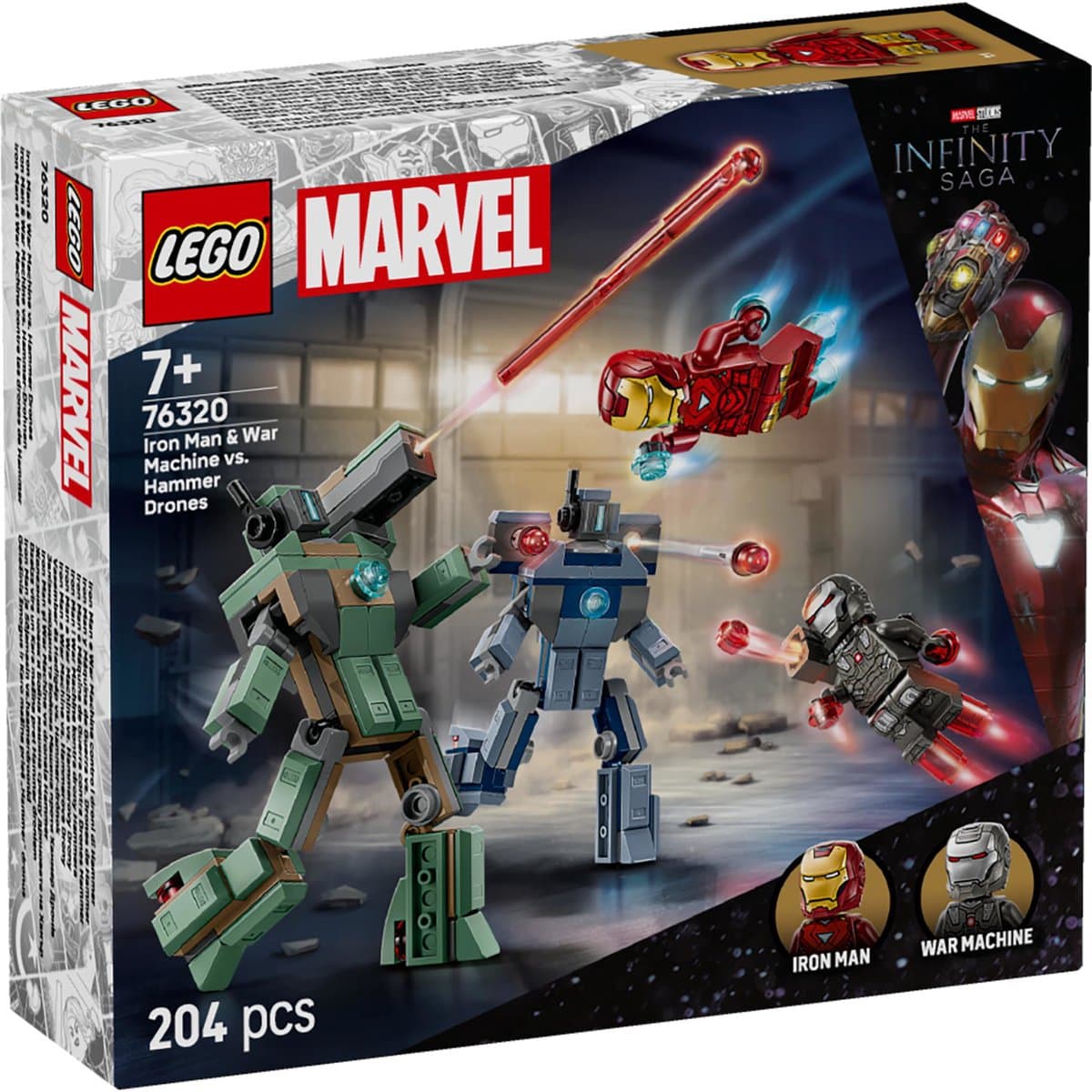 LEGO Marvel Iron Man vs. Hammer Drones: 204-delige bouwset met minifiguren