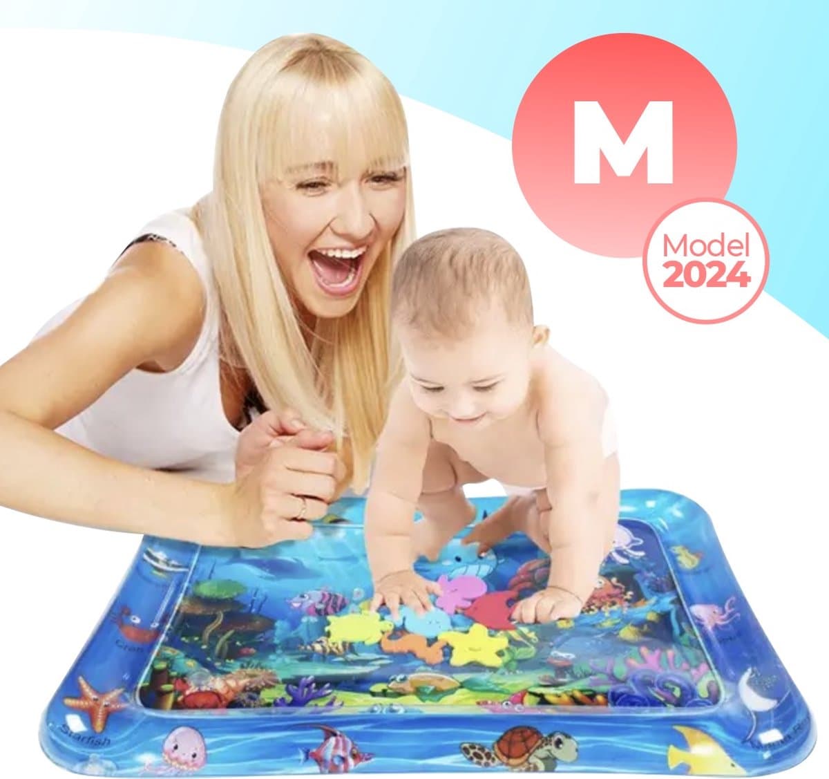 COOL'R® M Waterspeelmat - Met geluid - Speelmat - Kraamcadeau - Opblaasbaar baby water speelmat - Speelkleed - Water speelgoed - Baby speelgoed 0 jaar - Babygym - Kinder speelgoed - Tummy Time
