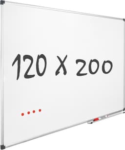 Productfoto van IVOL Whiteboard 120x200cm - Magnetisch - Gelakt staal - Met montagemateriaal