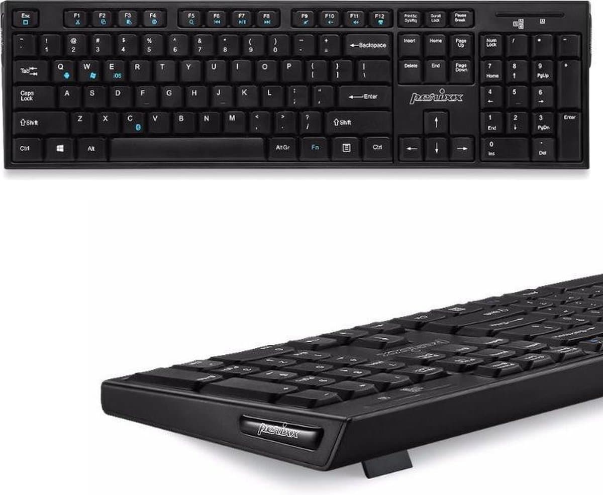 Perixx Periboard 810 - Bluetooth toetsenbord - stille toetsen - Full Size - QWERTY/US - Draadloos toetsenbord