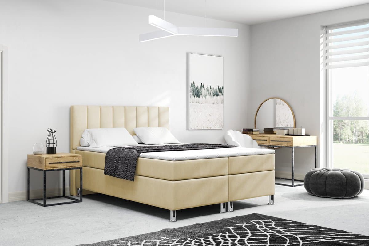 Meuba Home - Julio Boxspring - Beige - 180x200 - Binnen vering box - Met topper