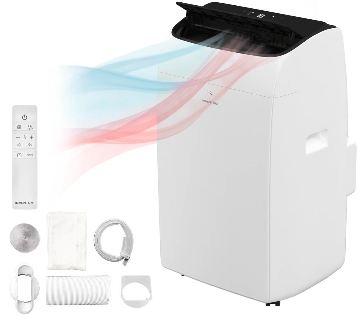 Inventum AC126WH Mobiele Airco - 12000 BTU Airconditioning - 4-in-1 - Koelen, Verwarmen, Ventilator, Ontvochtiger - Tot 105 m³ - Afdichtingskit - Wit - afbeelding 1
