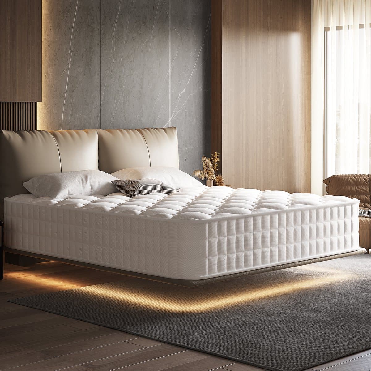 Saikefy Matras 160x200 tweepersoons - 22cm - Pocketvering Matras - 7-Zones - Orthopedisch - Afritsbaar en wasbaar hoeslaken - Anti-Allergie - Traagschuim - Gemiddelde Stevigheid