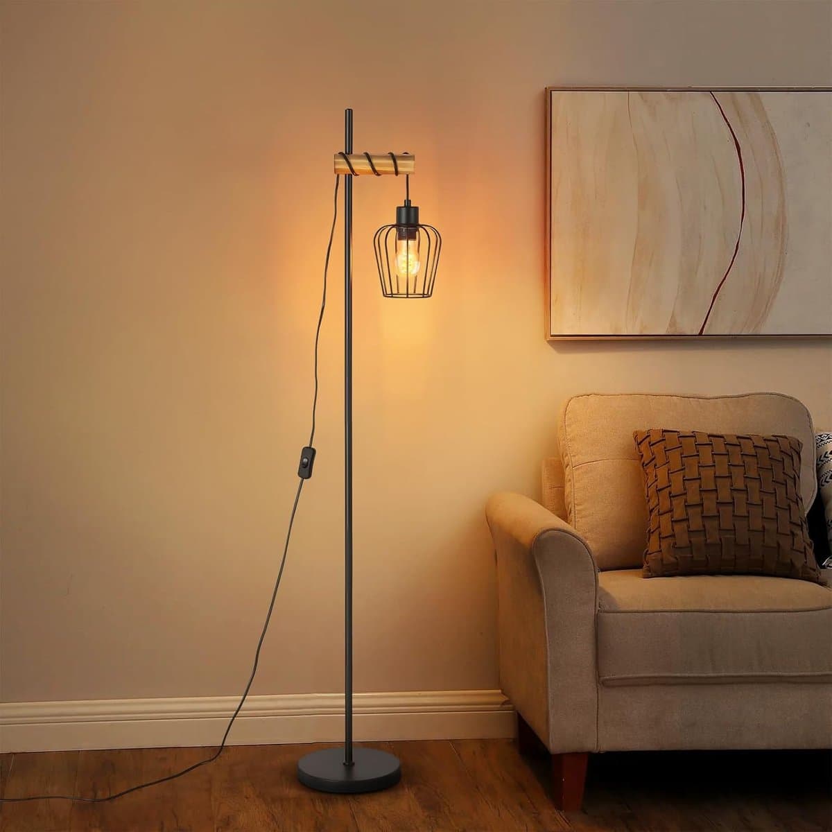 Glitzerlife Vintage Staande Lamp - 146cm Industrieel Design