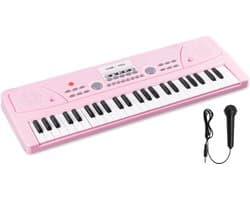 MAX KD49P Kinder Piano Roze - 49 Toetsen