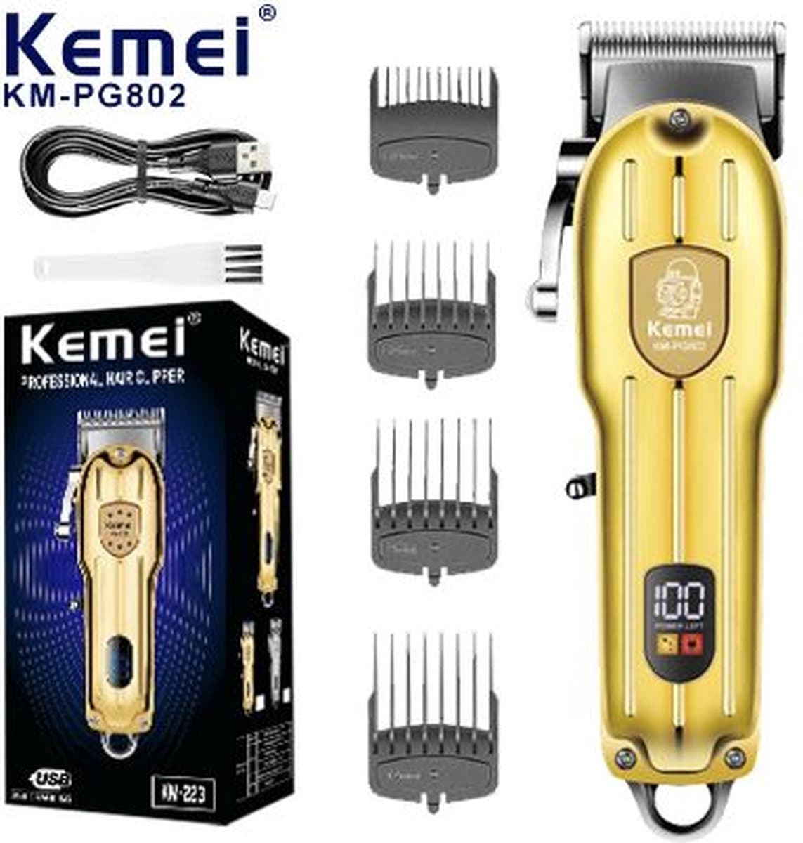 Kemei Tondeuse - KM 223 - Draadloze Tondeuse - Professionele tondeuse - Haren Millimeteren - Contouren - Haren Scheren - Kapper Tondeuse - Kapper Kwaliteit - Baard Trimmer - Haar Trimmer - Beard and Hair Trimmer