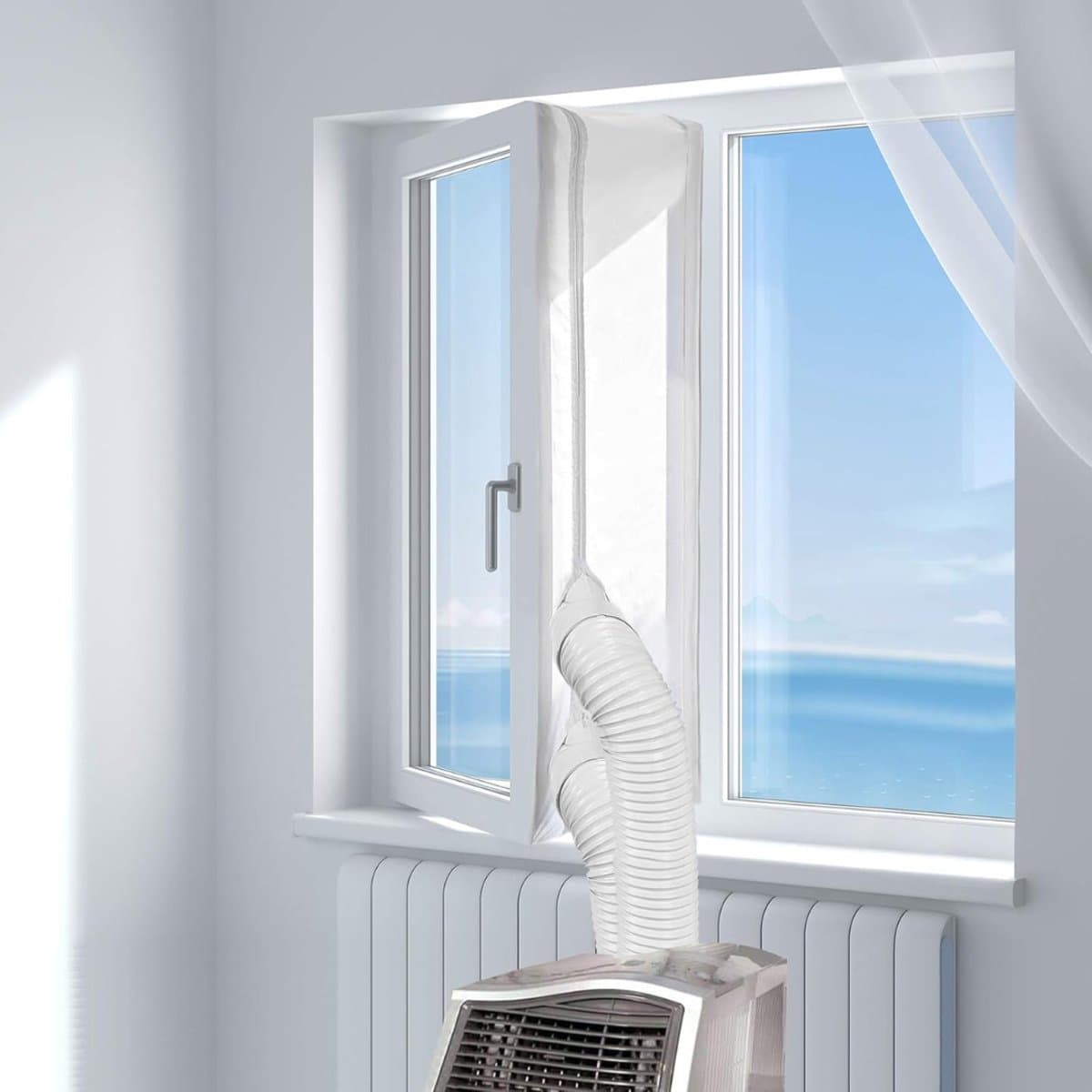 QORA® Raamafdichting Airco - Raamafdichting Mobiele Airco - Raamafdichting Airco Universeel - Wit - 32cm x 22cm x 5cm