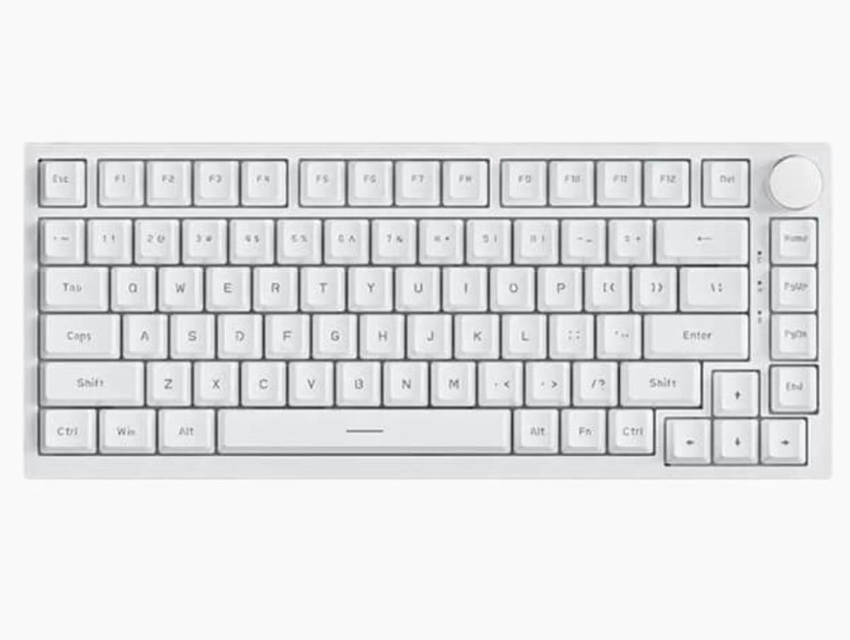 Ajazz AK820 – Mechanisch Toetsenbord 75% – Bedraad USB-C Gaming Keyboard – Hot Swap – Compact QWERTY – 82 Keys – Wit