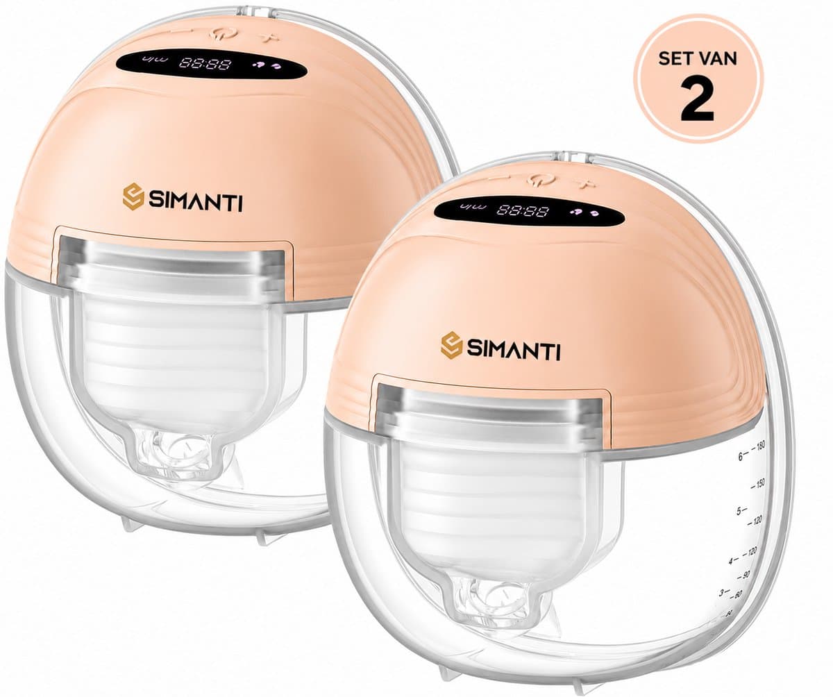 Simanti Elektrische Borstkolf - Draadloze Handsfree Borstkolf - 2 stuks - Borstpomp - Kolfapparaat - USB-C - BPA-vrij