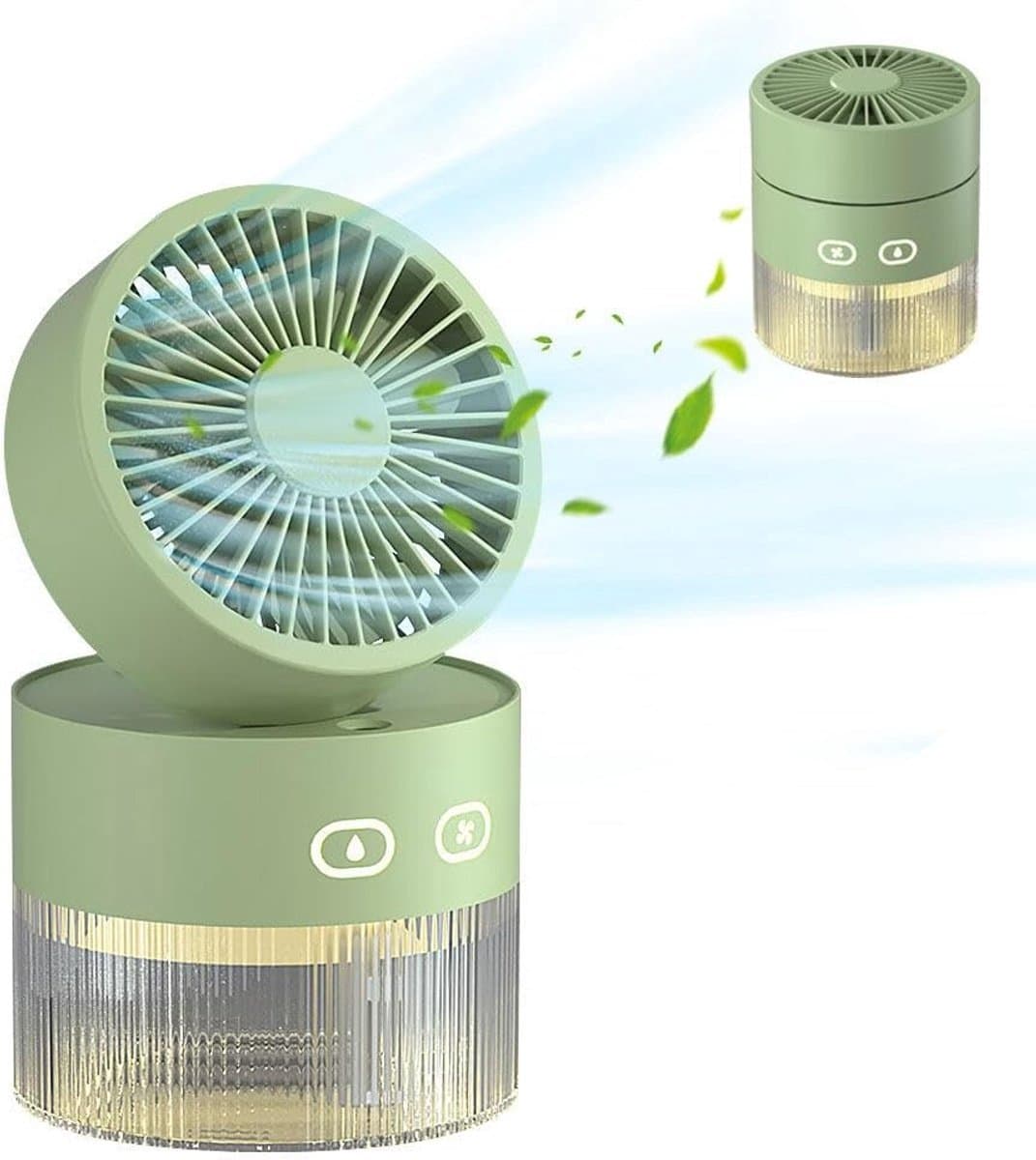 Solvix tafel ventilator geluidloos - Mini Mist Ventilator - USB - 3 Windmodi - Sprayfunctie - Voor Thuis en Kantoor