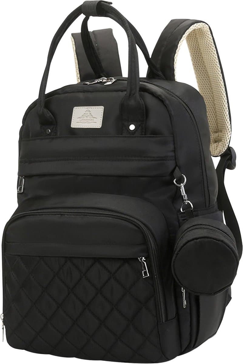 Luxegoed® Luiertas Rugzak met Verschoonmatje - Luiertassen - Rugtas - Zwart - Inclusief – Buggy /kinderwagenhaken, spenenetui en Isoleervak – Complete Set