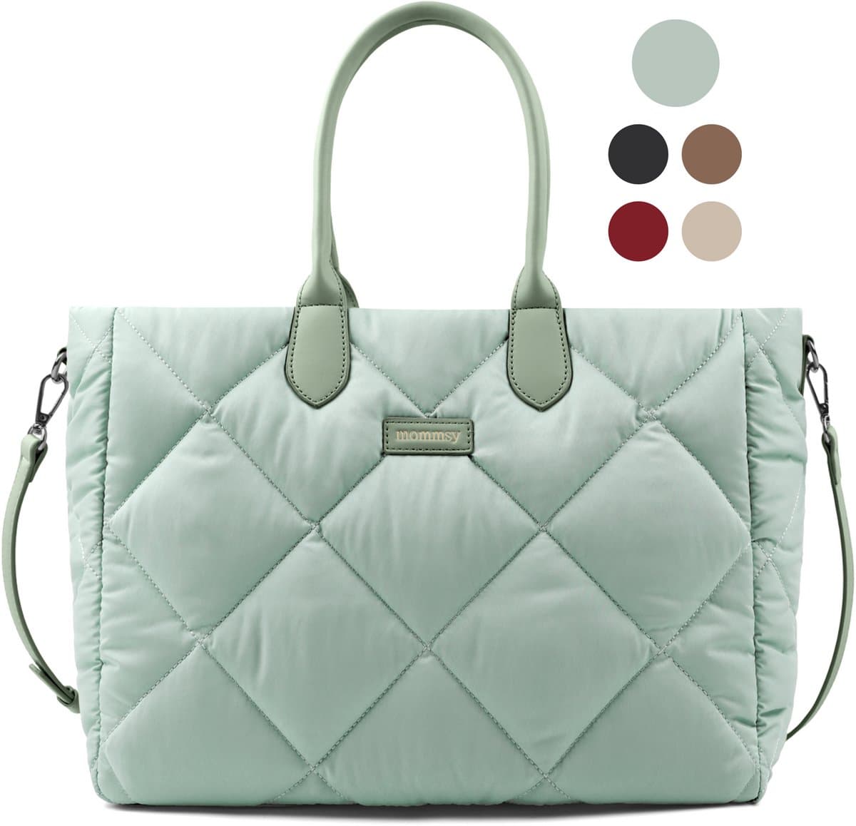 Mommsy Luiertas – Verzorgingstas – Mom Bag – Thermo Vak – Gewatteerde Puffer Stof – Mommy Bag – Extra Ruim – Waterafstotend – Organizer – Lichtgewicht – Groen