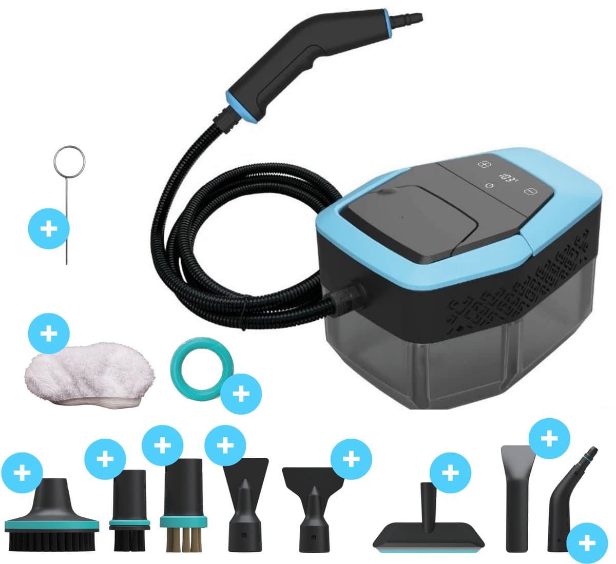 Kymo Stoomreiniger Pro - Handstomer - Tapijtreiniger - Handstoomreiniger - Vlekkenreiniger voor Vloer en Badkamer - Kledingstomer - Keuken Stoomreiniger - 1500W - 4 Bar Stoomdruk - Meubelreiniger
