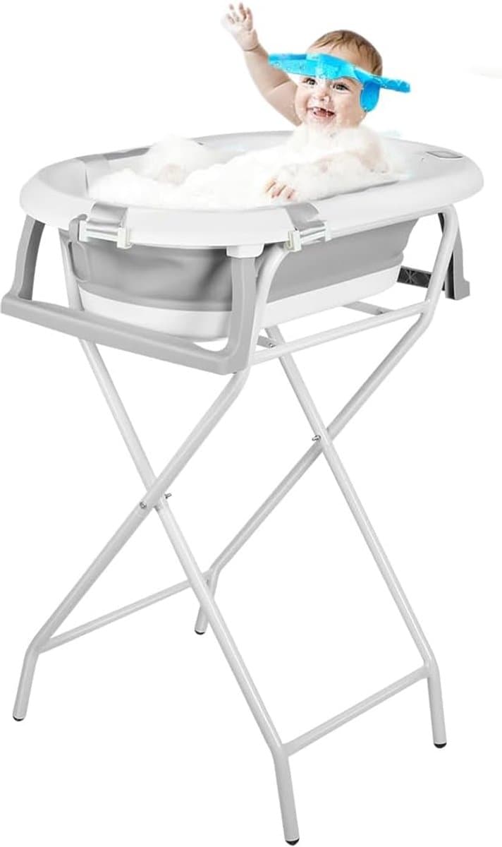 Babybadkuip met standaard - XL badkuip baby - Veilig badderen - Opvouwbaar ontwerp - 815 x 48 x 21 cm