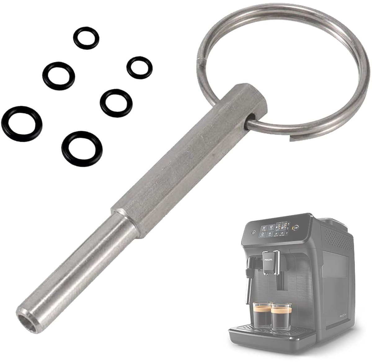 Dailygoods - Jura Ovale kopsleutel, ovale kopsleutel met sleutelring, ovale kopsleutel Jura, koffiezetapparaten ovale kop reparatie gereedschap, voor Jura/Krups/Aeg volautomatische koffiemachines