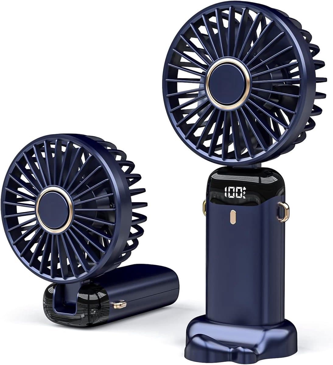 Solvix tafel ventilator geluidloos - Tafelfan - Blauw - 5 Snelheden - Oplaadbare Accu - Voor Thuis en Op Reis