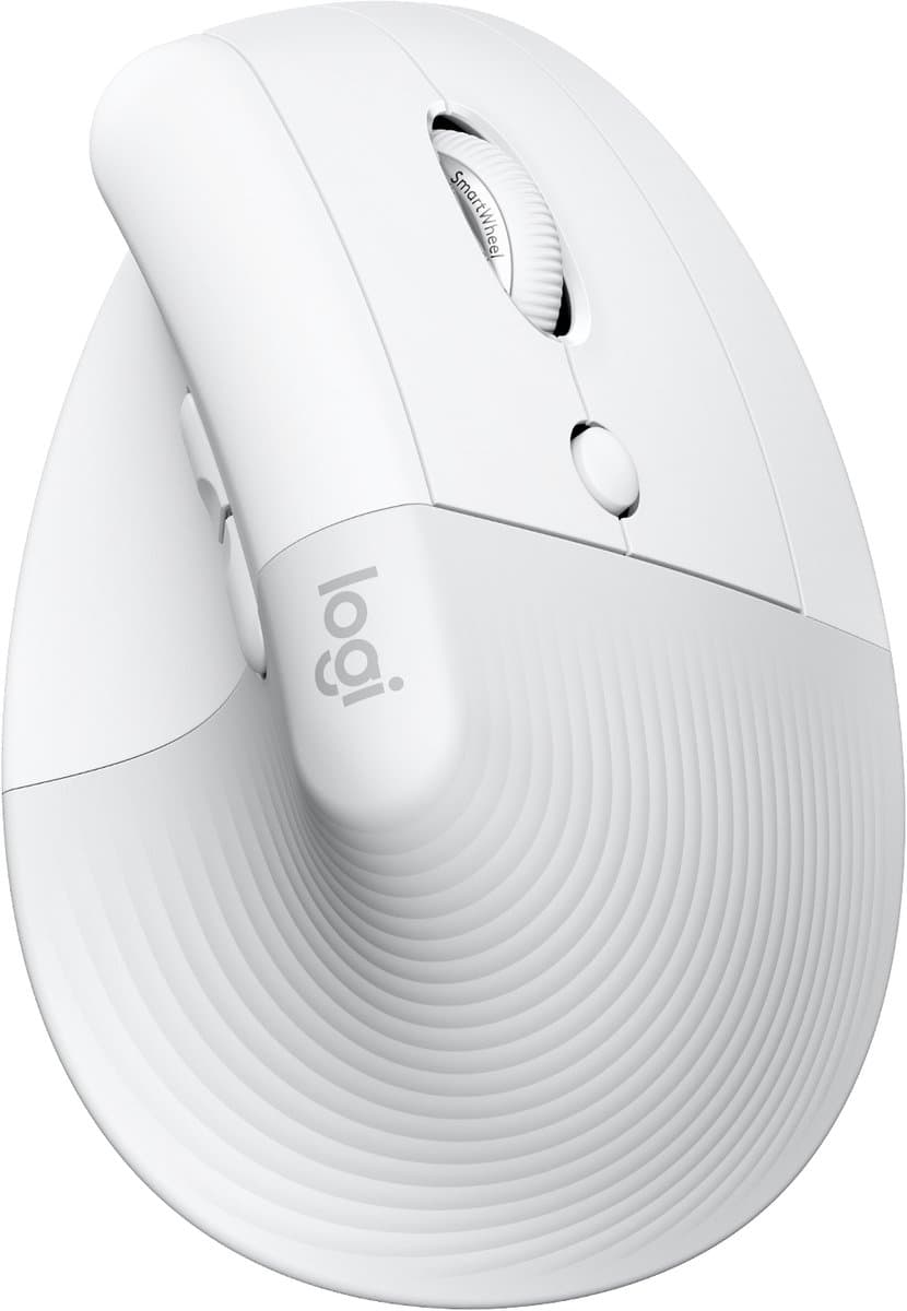 Logitech Lift voor Mac - Draadloze Muis - Bluetooth - Verticaal Ergonomisch - Wit