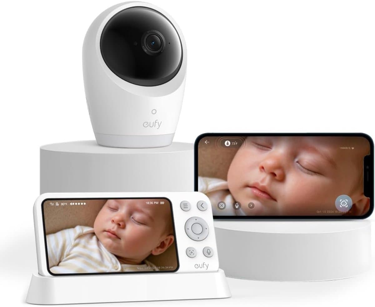 eufy Baby E21 Babyfoon: 4K, hybride Wi-Fi, 5" scherm - afbeelding 1