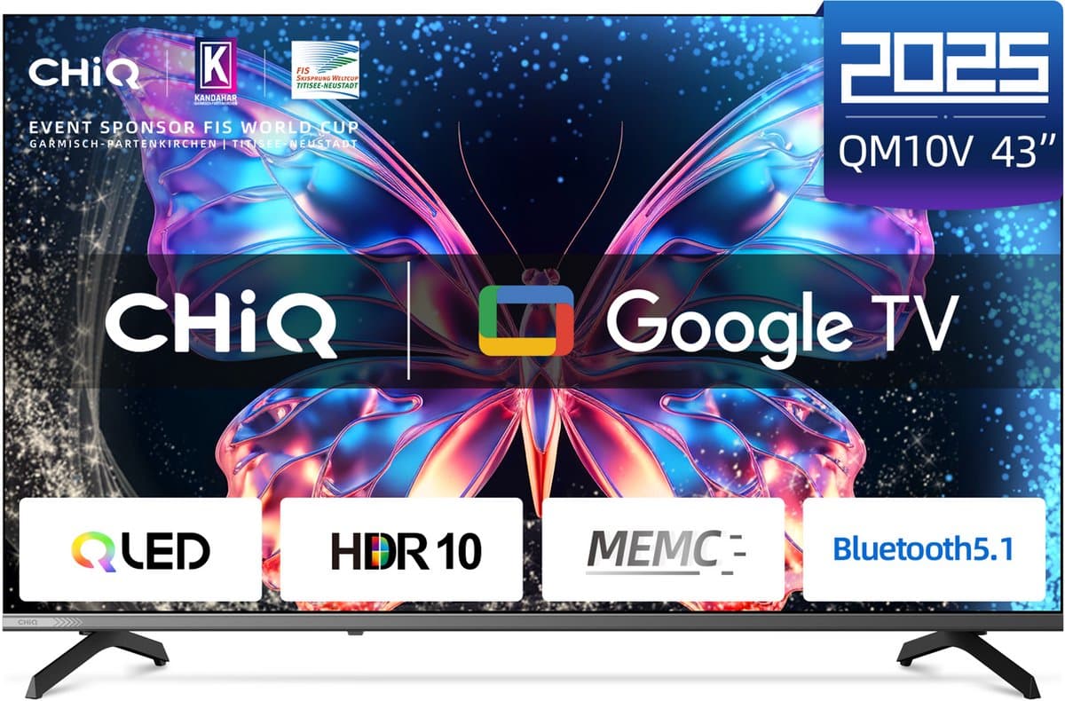 CHiQ U43QM10V 43" 4K QLED Smart TV - Dolby Audio