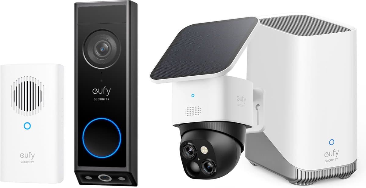 eufy Security S340 SoloCam + HomeBase 3 + E340 deurbel bundel - afbeelding 1