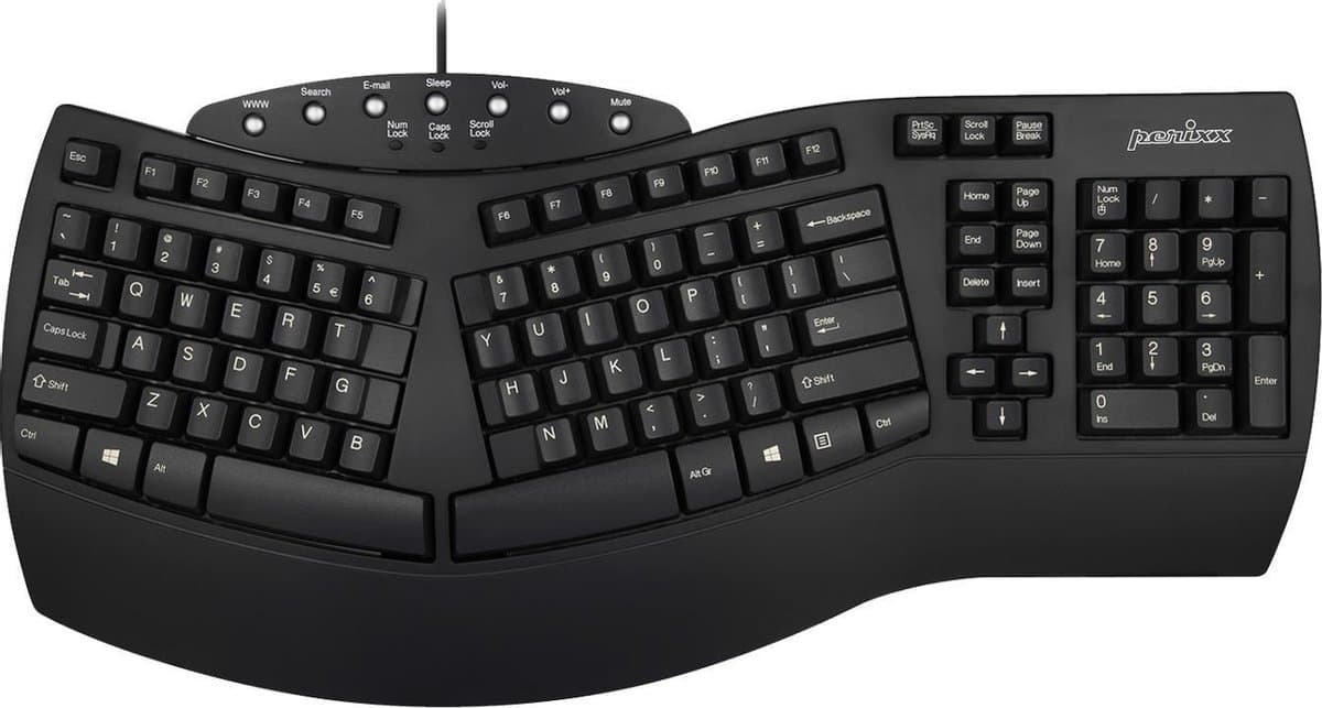 Perixx Bedrade Toetsenbord Periboard 512 Voor Windows Mac Ergonomisch Comfort