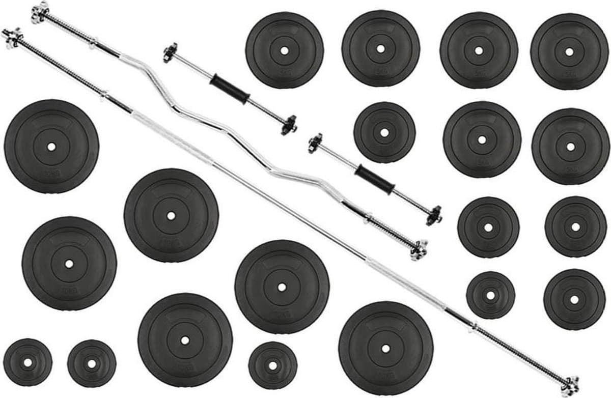 Halterset – Gewichtenset – Fitness set – Dumbbellset – Halterstangset – 120 kg