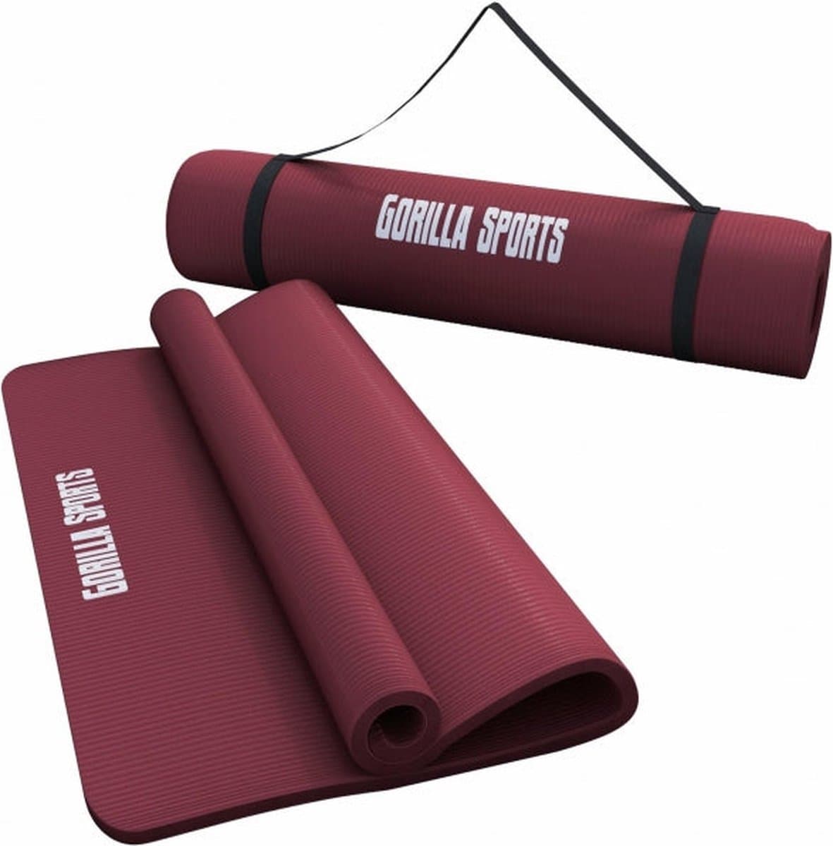 Gorilla Sports Yogamat Deluxe - Robijn - 190 x 100 x 1,5 cm- Yoga Mat