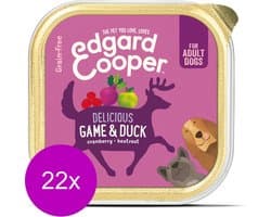 Edgard & Cooper Kuipje Game Duck Adult - Hondenvoer - 22 x Wild Eend Veenbes 150 g Graanvrij