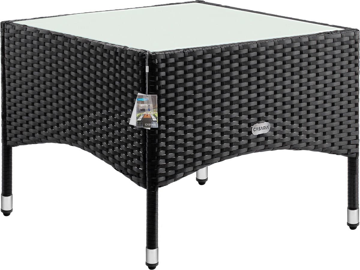 CASARIA Polyrattan Bijzettafel - Buiten 58x58x45cm - Zwart