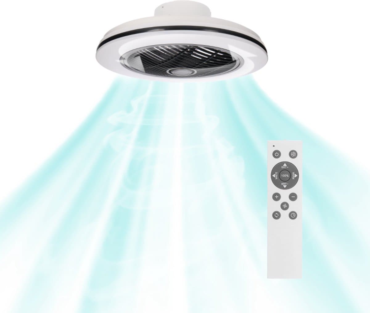 Proventa 3D Air Plafondventilator met verlichting 50 cm - Verspreidt lucht over hele kamer - Plafondlampen met Ventilator & Lamp - Met afstandsbediening - Ventilatorlamp - Ventilatoren plafond - Plafonventilator