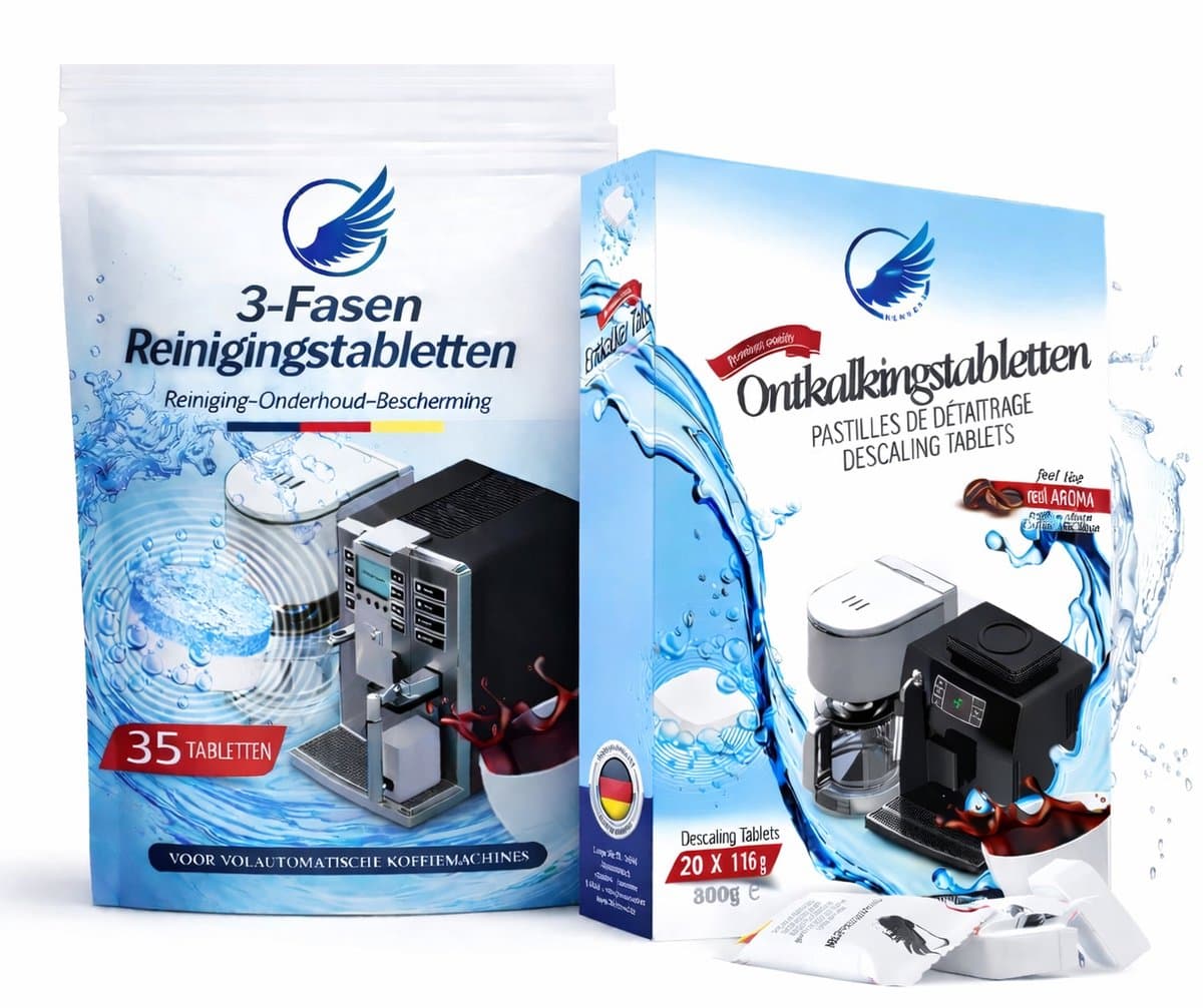 35 Reinigings tabletten - 20 ontkalkingstabletten Koffiemachine & Volautomaat - Onderhoudsset Universeel - Jura, Siemens, Philips, Krups & Bosch geschikt