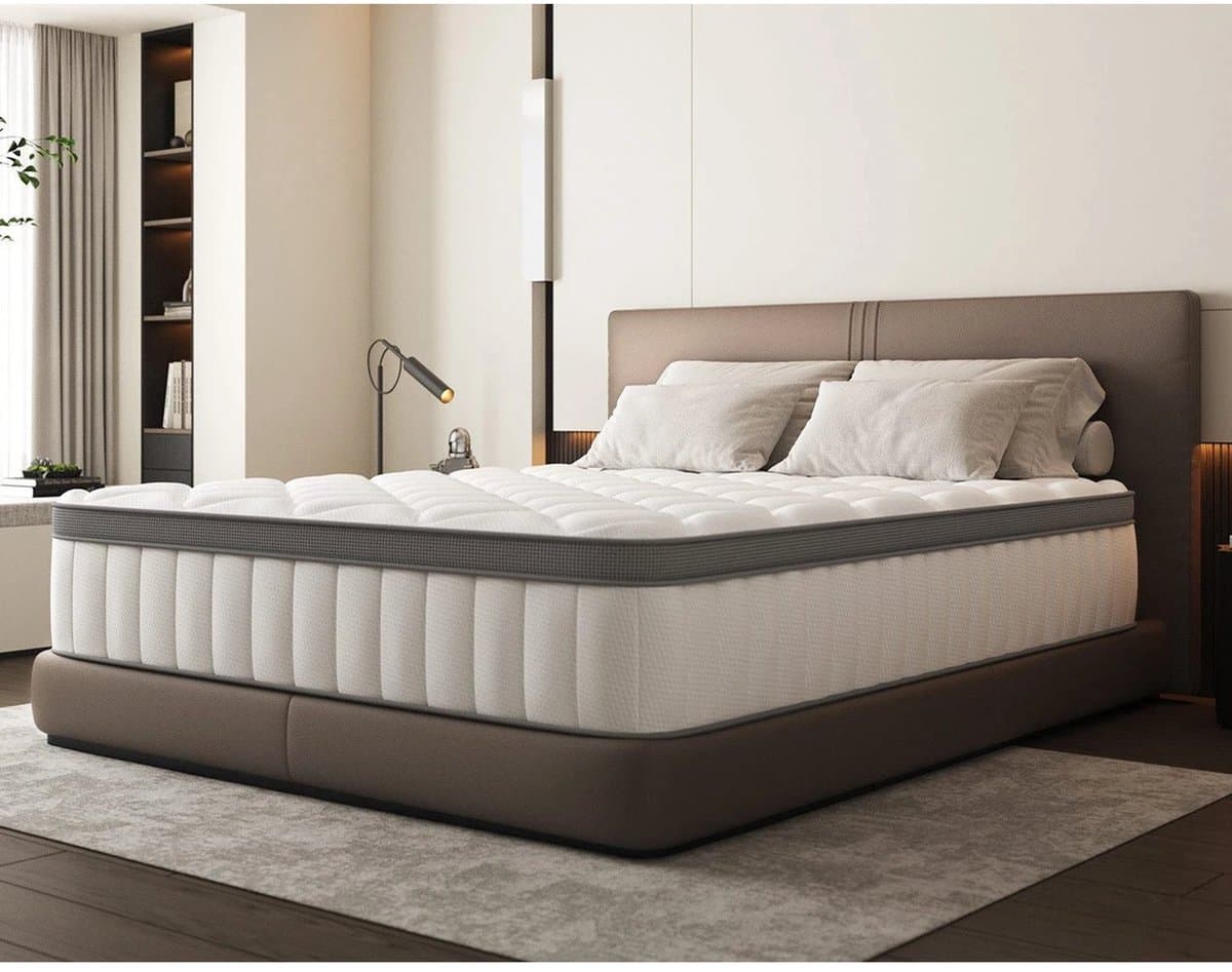 Bodyprotect Elite Line - matras 140x200 cm pocketvering 1000 - hoogte 25 cm - hardheid H2/H3 - ergonomische pocketveringmatras, 7-zones matras en veringmatras - 140 x 200 x 25 cm - wit - afbeelding 1