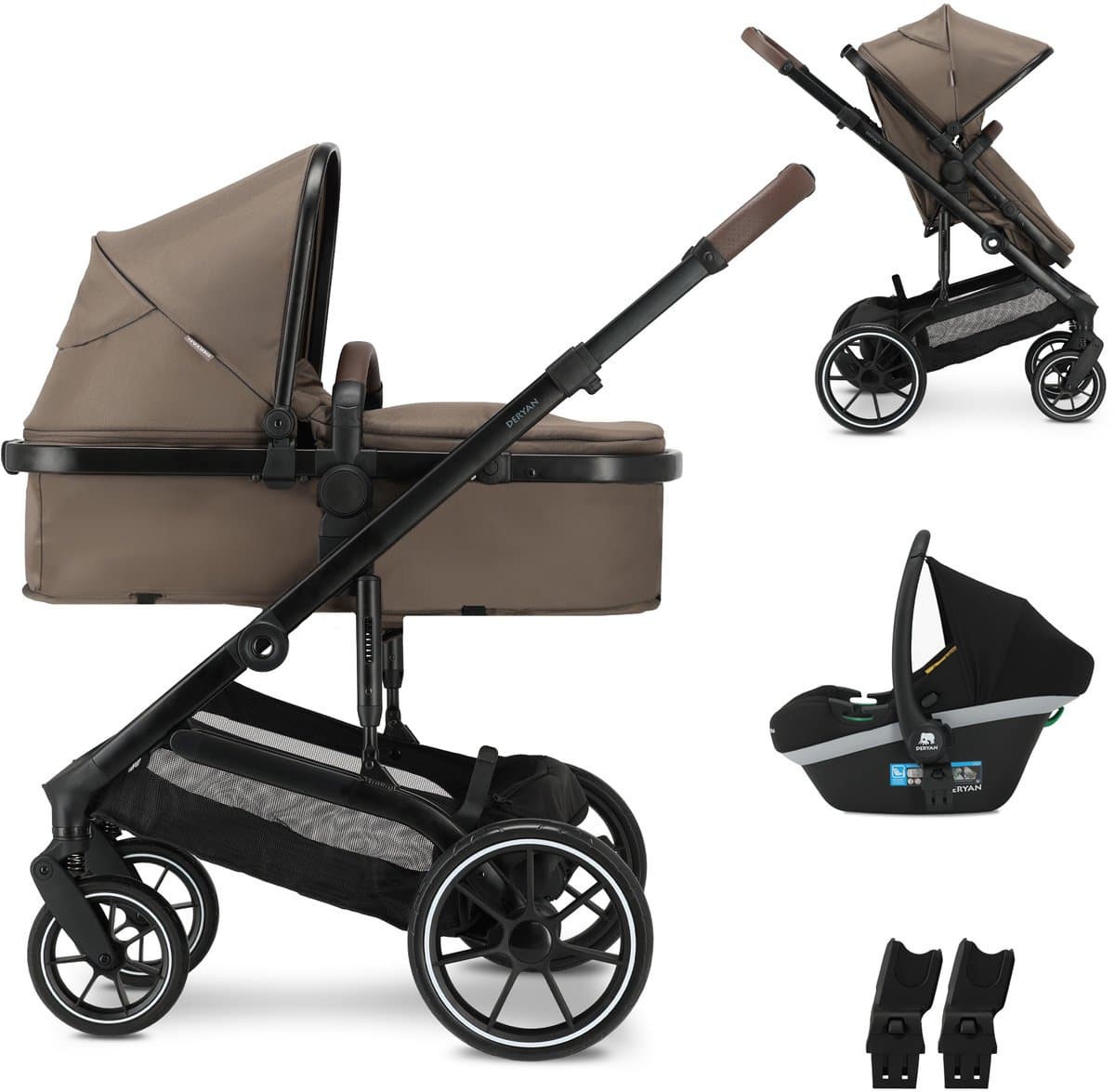 Deryan Noa Kinderwagen 3-in-1 - Wandelwagen met Autostoel - Hazel