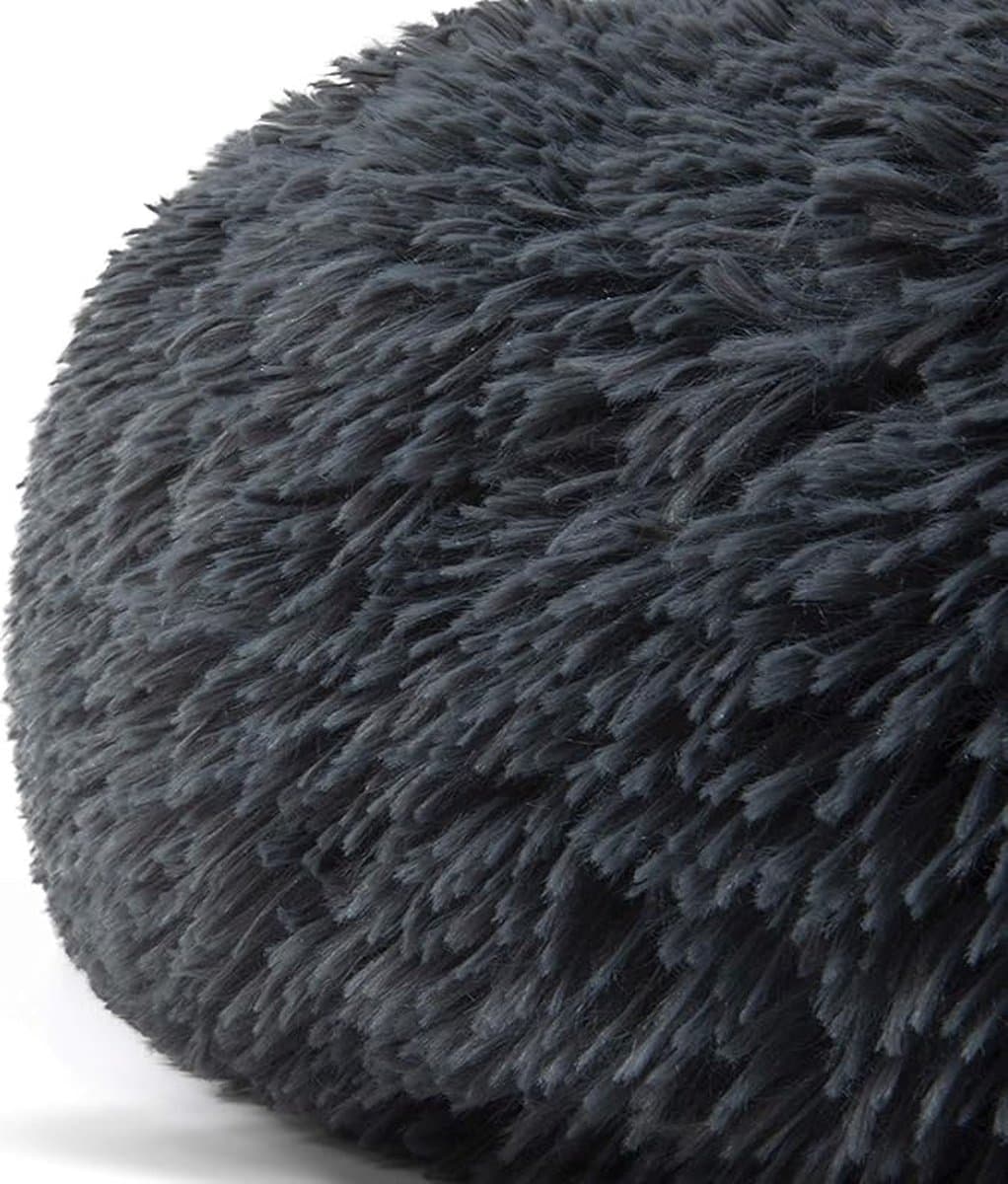 ITAGALA® Donut Hondenmand - 70cm - Zacht en Luxe Hondenkussen - Wasbaar - Fluffy - Hondenmanden - Dark Grey - Kattenmand - Comfortabel - Duurzaam en Antislip Design - Rond - Hondenbed - Hondenkussen - Honden mand - Hondenmanden